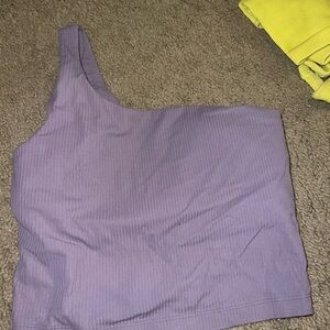 lululemon athletica Lavender One-Shoulder Crop Top